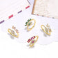 Women's Copper Inlaid Color Zircon Double Ladder Ring