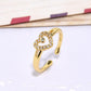 Women's Copper Inlaid Zircon Heart-shaped Ring