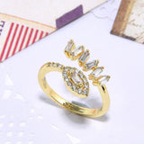 Women's Copper Inlaid Color Zircon Double Ladder Ring