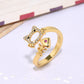 Women's Copper Inlaid Zircon Heart-shaped Ring
